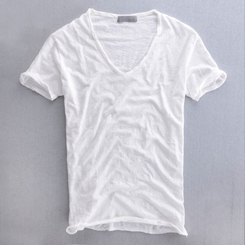T-shirt d'été léger col en V homme