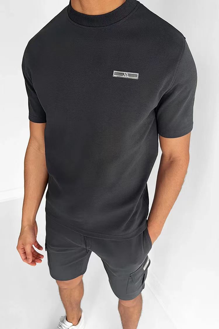 T-shirt confortable pour homme, manches courtes, col rond