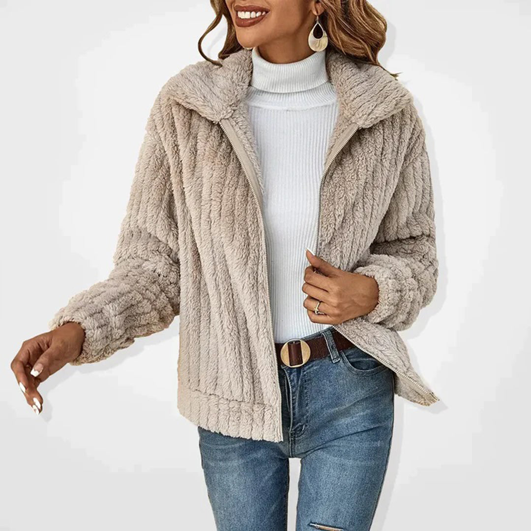 Warme Fleece Jacke Langarm Damen - IdealeKleiden
