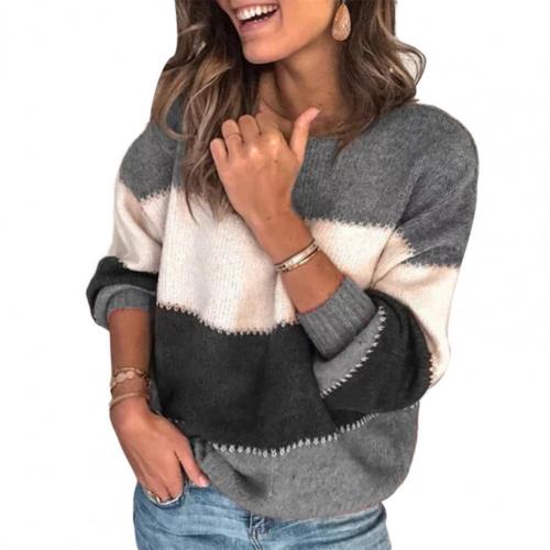 Pull rayé tendance femme