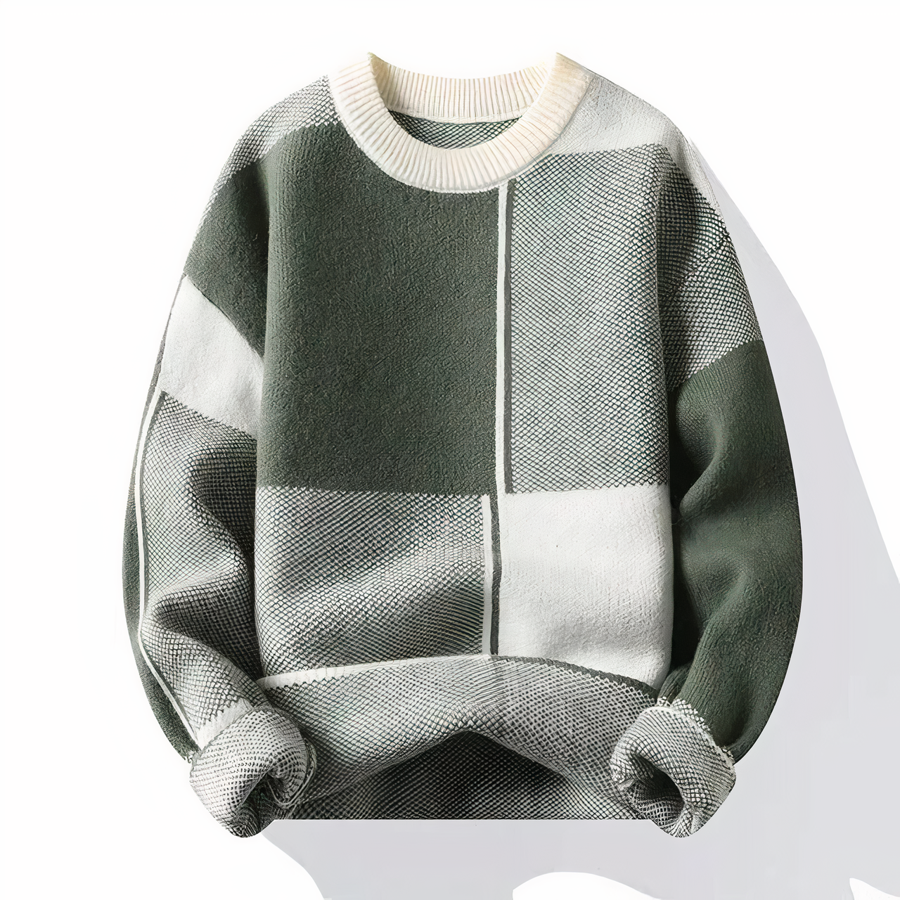 Pull en maille à carreaux moderne pour homme