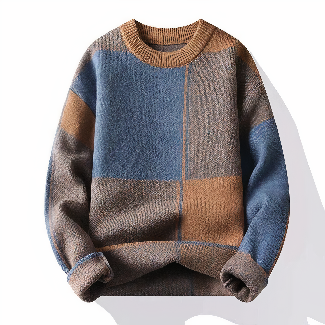 Pull en maille à carreaux moderne pour homme