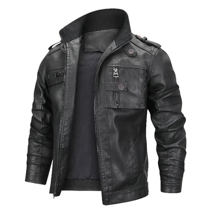 Manteau en cuir noir élégant pour femme