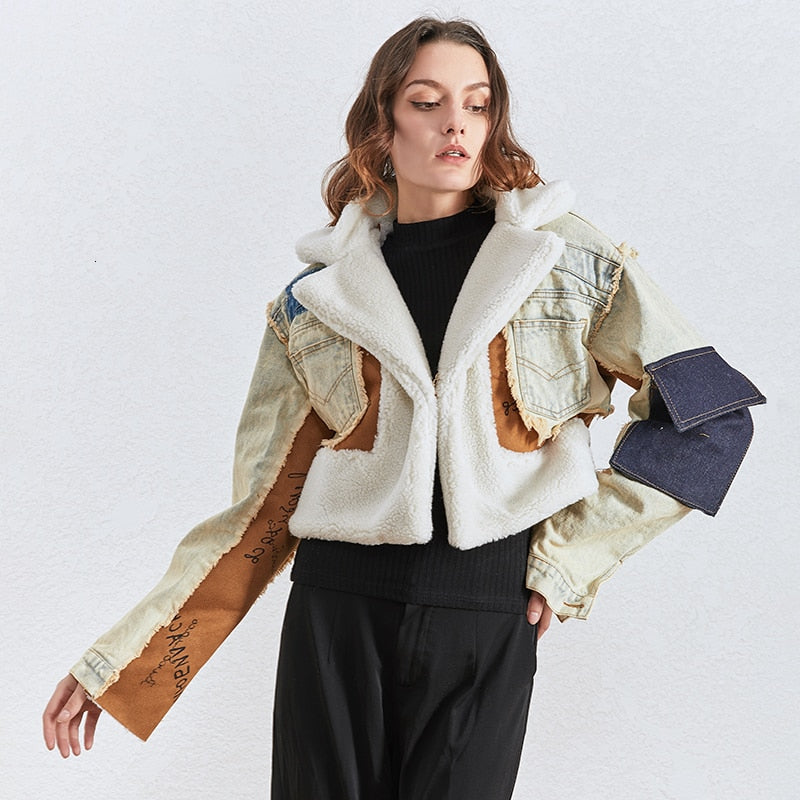Stylische Denimjacke Crop Style - IdealeKleiden