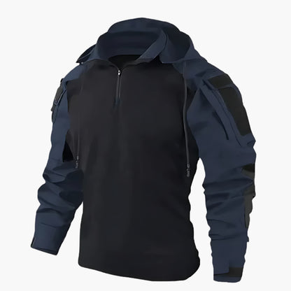 Veste tactique pour homme avec capuche et fermeture éclair