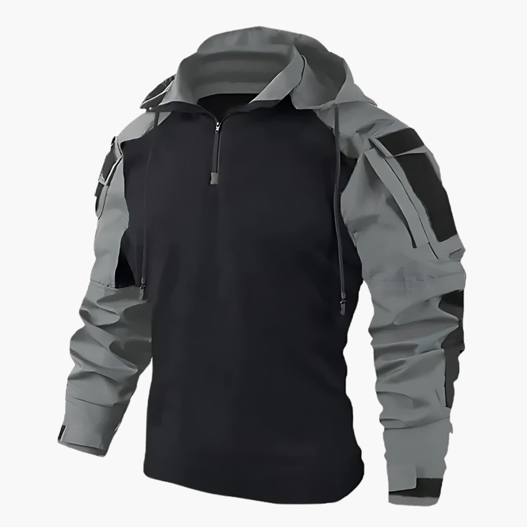 Veste tactique pour homme avec capuche et fermeture éclair
