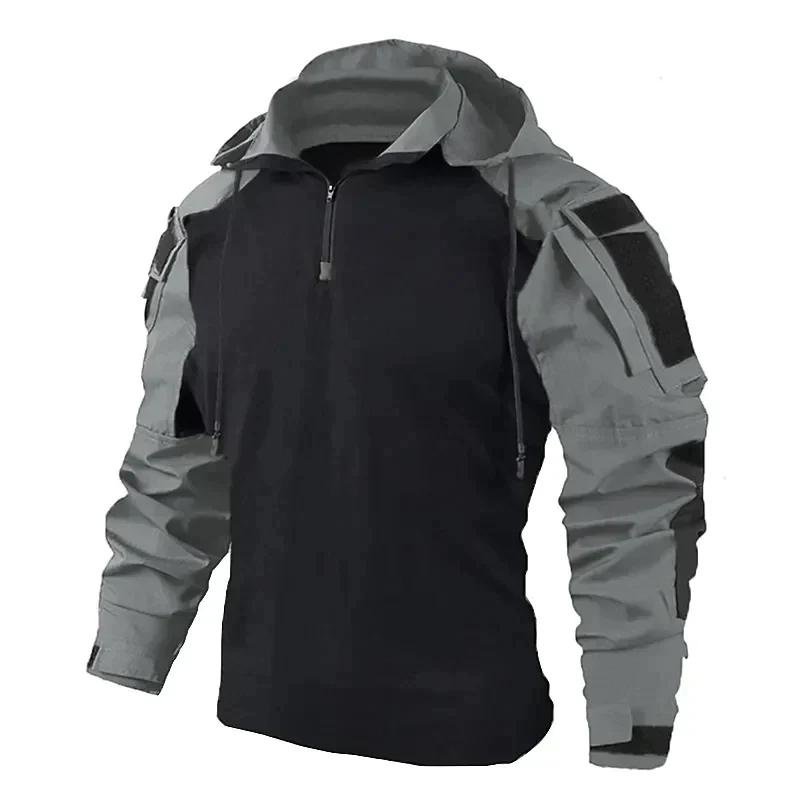 Chemise d'extérieur Capuche Fermeture éclair T-shirt fonctionnel Homme