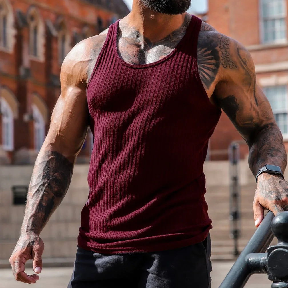 Débardeur Homme Sportif Sans Manches Coupe Ajustée