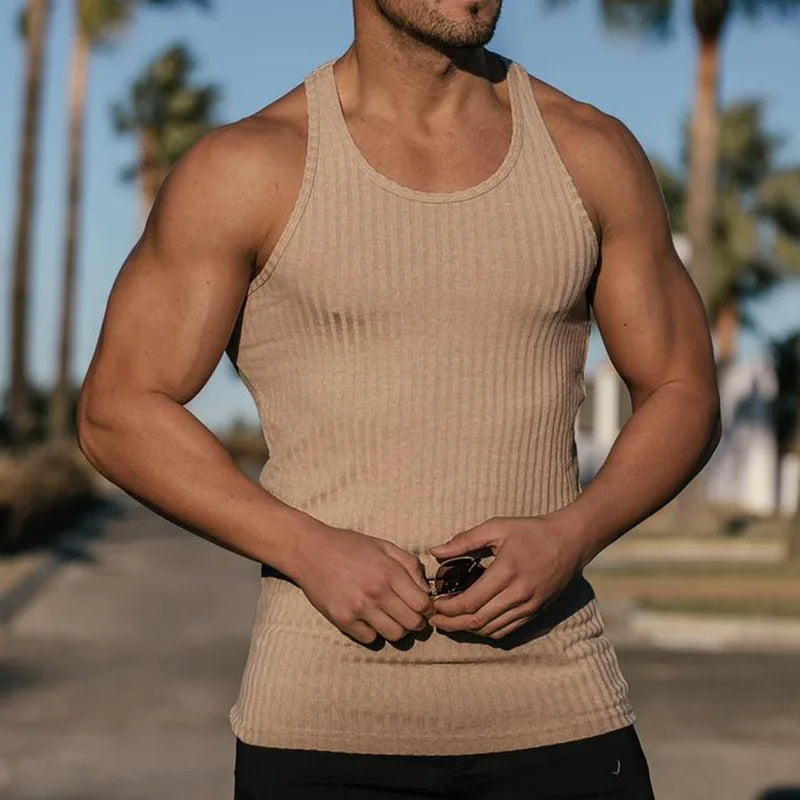 Débardeur Homme Sportif Sans Manches Coupe Ajustée