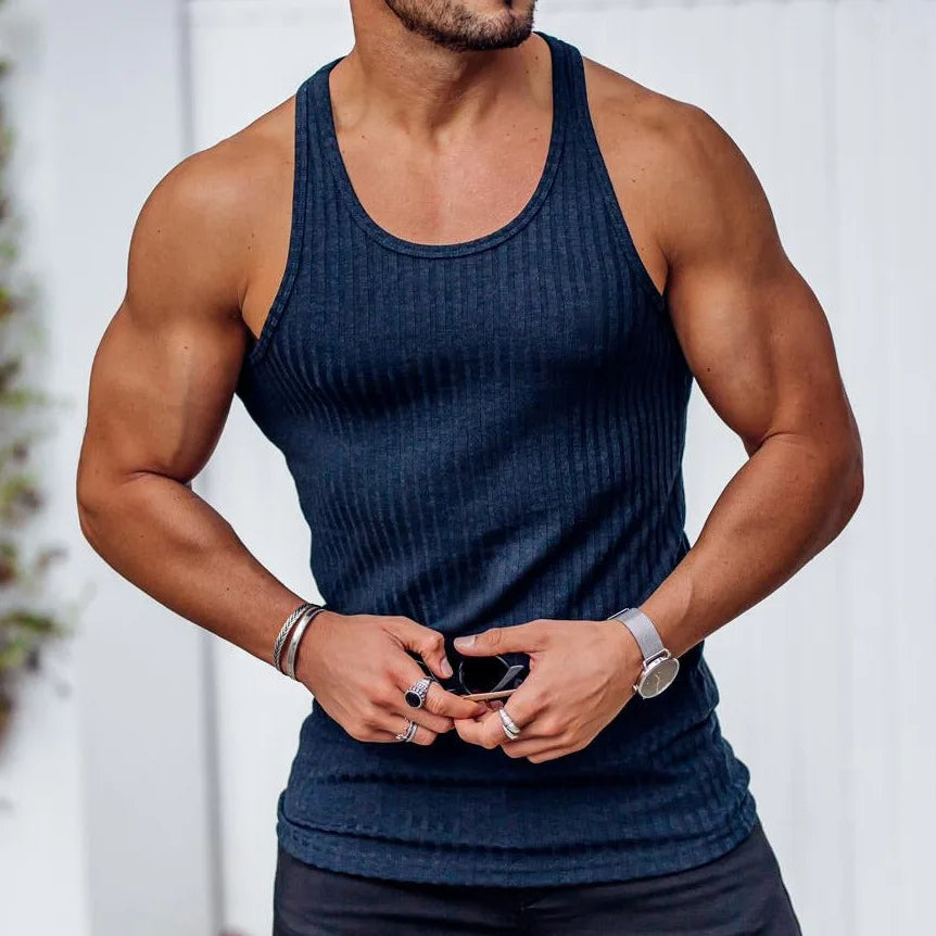 Débardeur Homme Sportif Sans Manches Coupe Ajustée