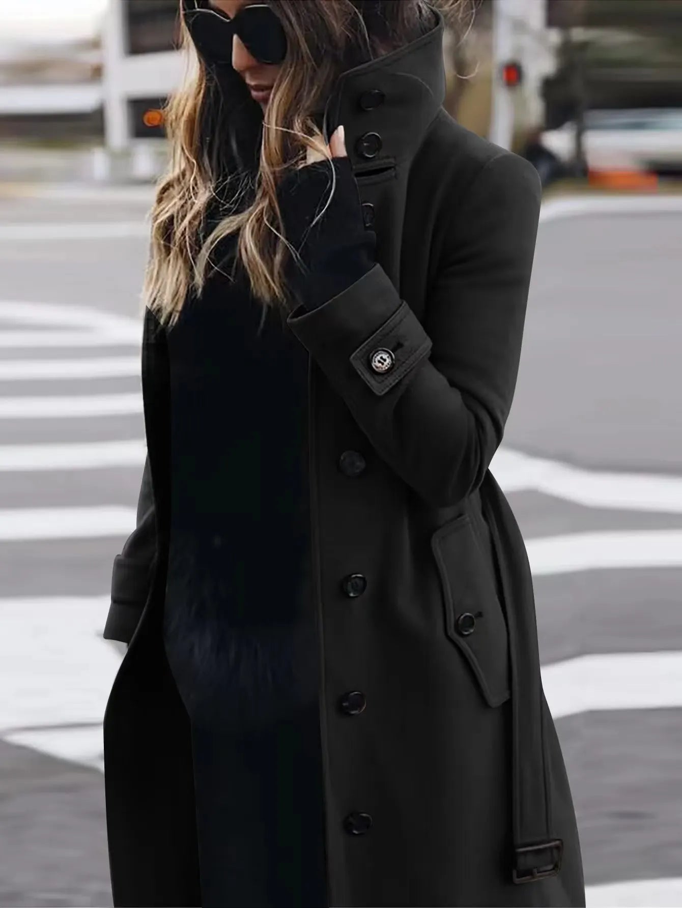 Trench-coat long imperméable élégant pour femme