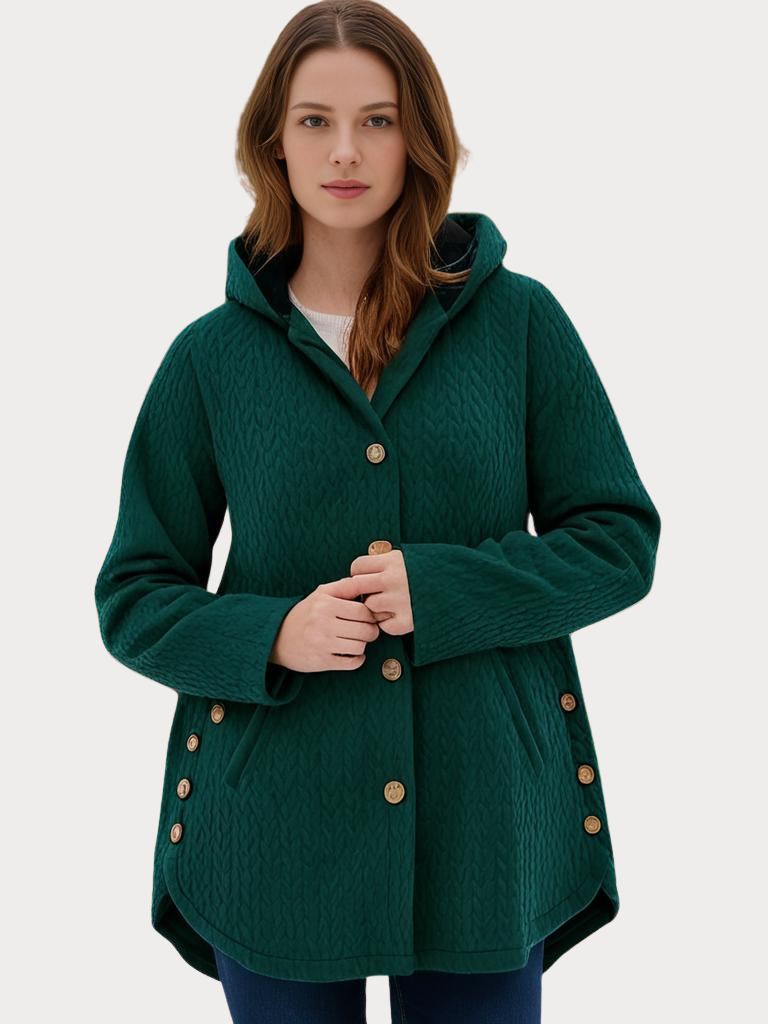 Manteau d'hiver élégant pour femme, doublé, avec capuche