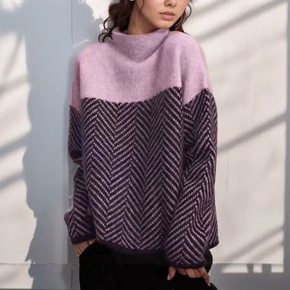Pull tricoté à col roulé confortable et chaud