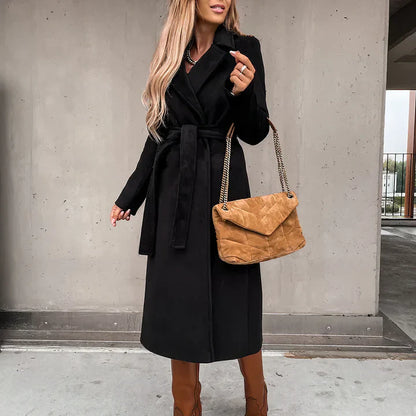 Taura - Trench-coat femme en mélange de laine classique