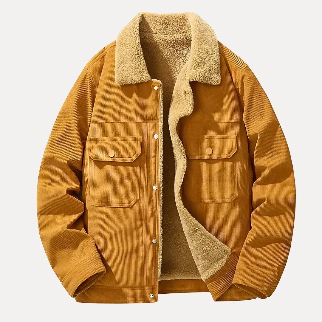 Veste homme en velours côtelé coupe slim moderne