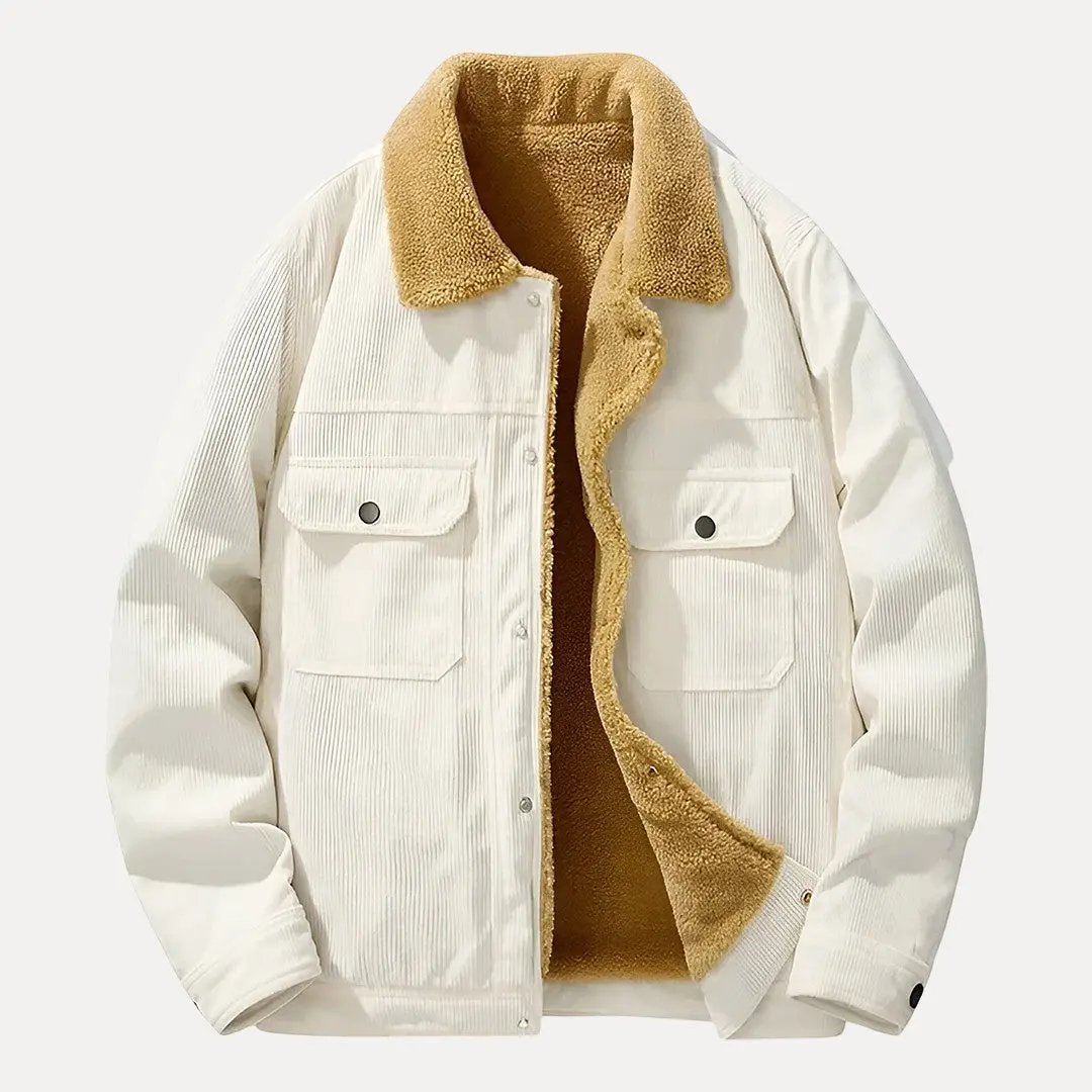 Veste homme en velours côtelé coupe slim moderne