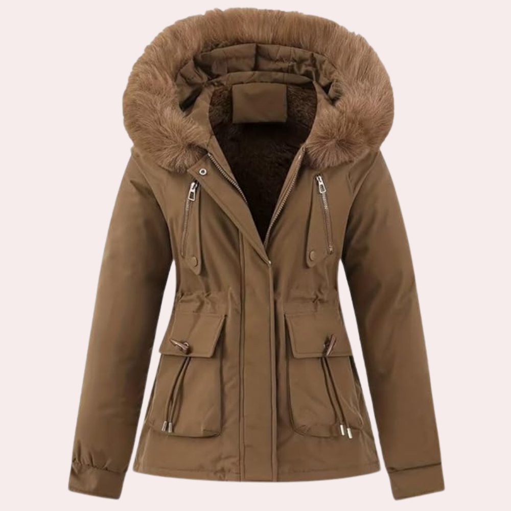 Veste d'hiver pour femme chaude à capuche en polaire