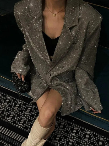 Blazer de soirée à paillettes scintillantes