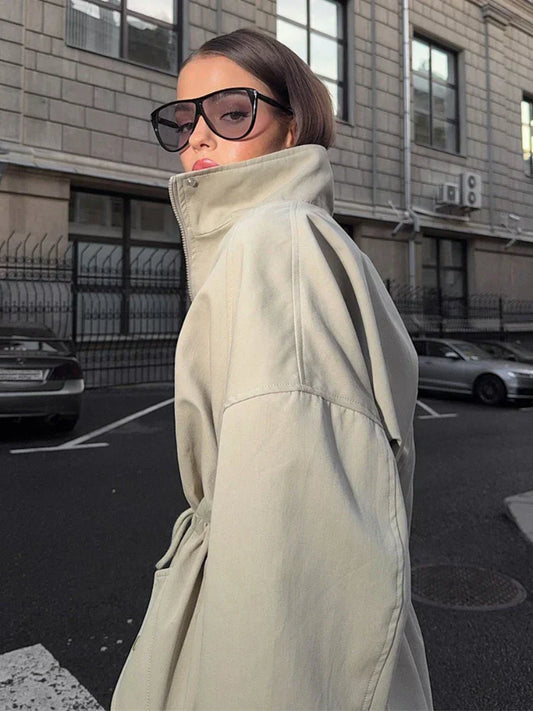 Herbst Mantel Elegant Bequem Trenchcoat Damen - IdealeKleiden