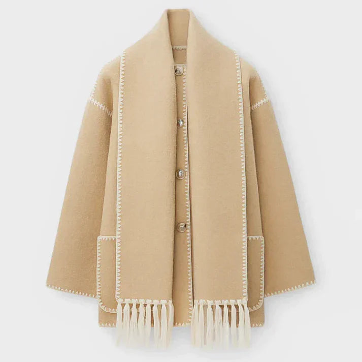 Veste-écharpe en mélange de laine élégante pour femme