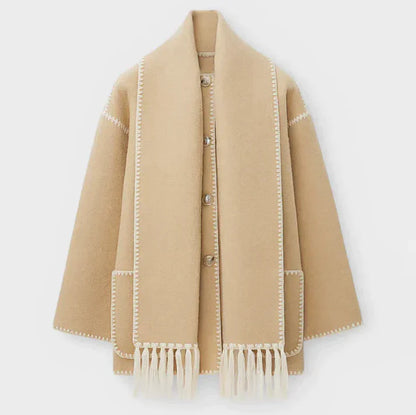 Veste-écharpe en mélange de laine élégante pour femme