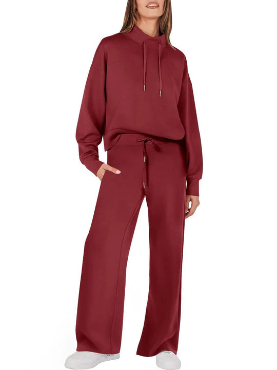 Tailleur élégant femme jambe large manche longue