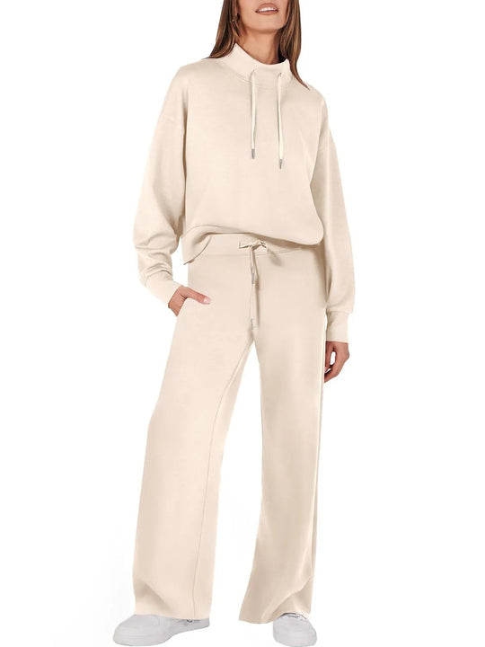 Tailleur élégant femme jambe large manche longue