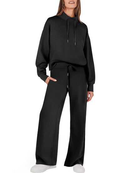 Tailleur élégant femme jambe large manche longue