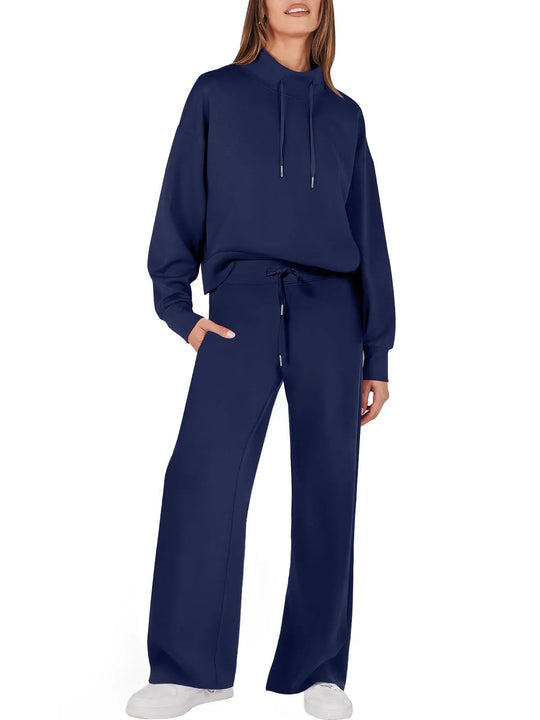 Tailleur élégant femme jambe large manche longue
