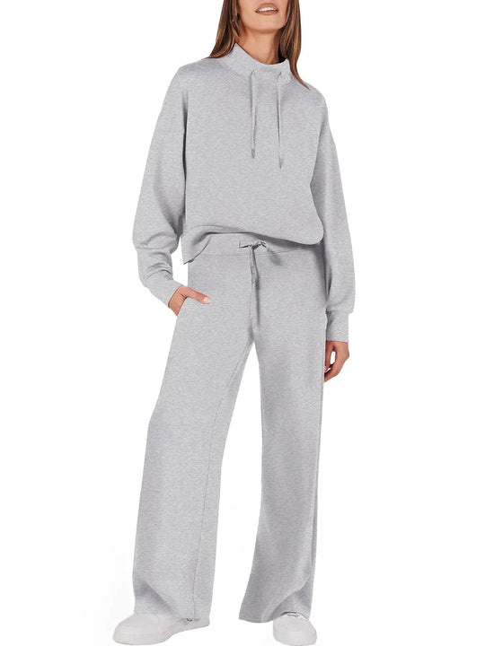 Tailleur élégant femme jambe large manche longue