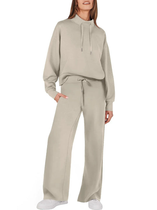 Tailleur élégant femme jambe large manche longue