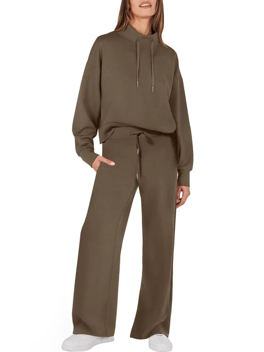 Tailleur élégant femme jambe large manche longue