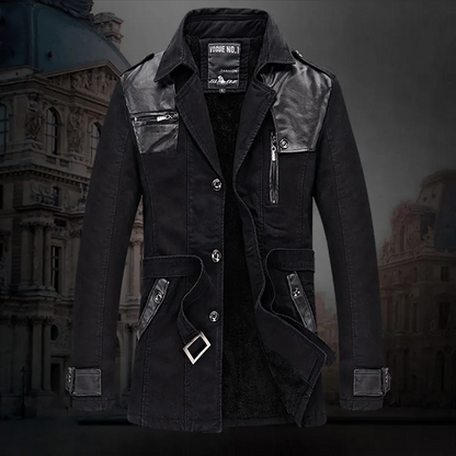 Trench-coat homme polaire chaude noir