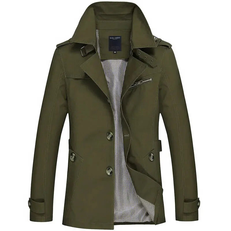 Trench-coat classique mi-long pour homme