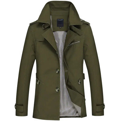 Trench-coat classique mi-long pour homme