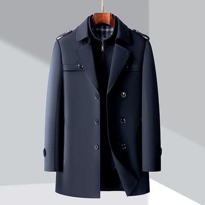 Trench-coat mi-long homme veste d'automne