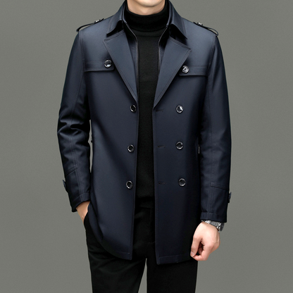 Herren Trenchcoat Mittellang Herbstjacke - IdealeKleiden