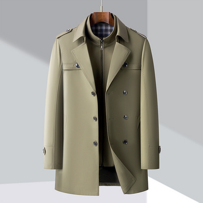 Trench-coat mi-long homme veste d'automne