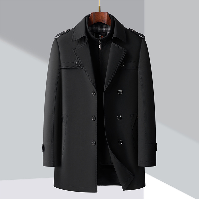 Trench-coat mi-long homme veste d'automne