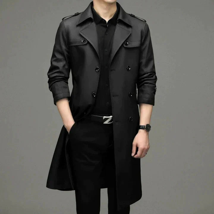 Trench-coat croisé mi-long pour homme