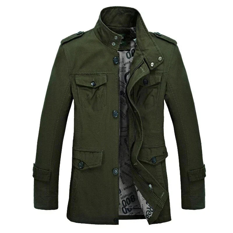 Trench-coat homme ajusté avec fermeture éclair
