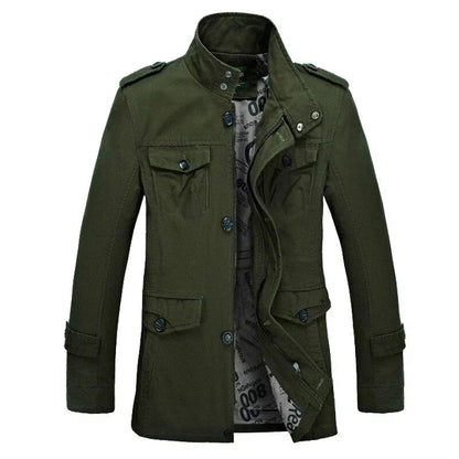 Trench-coat homme ajusté avec fermeture éclair