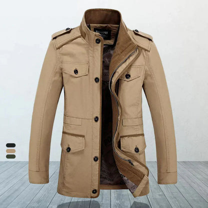 Trench-coat homme ajusté avec fermeture éclair