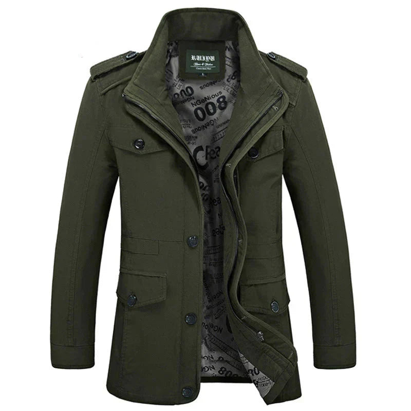 Trench-coat homme ajusté avec fermeture éclair