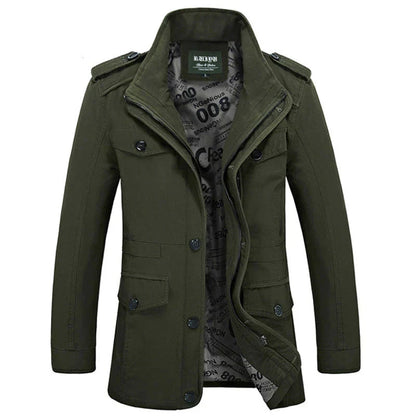 Trench-coat homme ajusté avec fermeture éclair