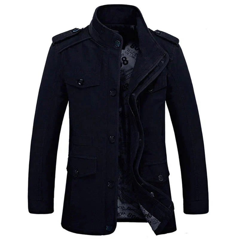 Trench-coat homme ajusté avec fermeture éclair