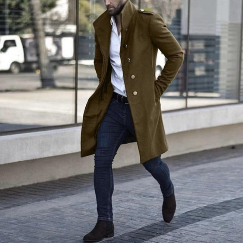 Trench-coat mi-long homme élégant hiver