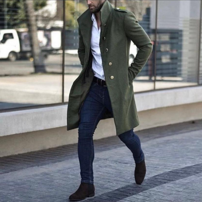 Trench-coat mi-long homme élégant hiver