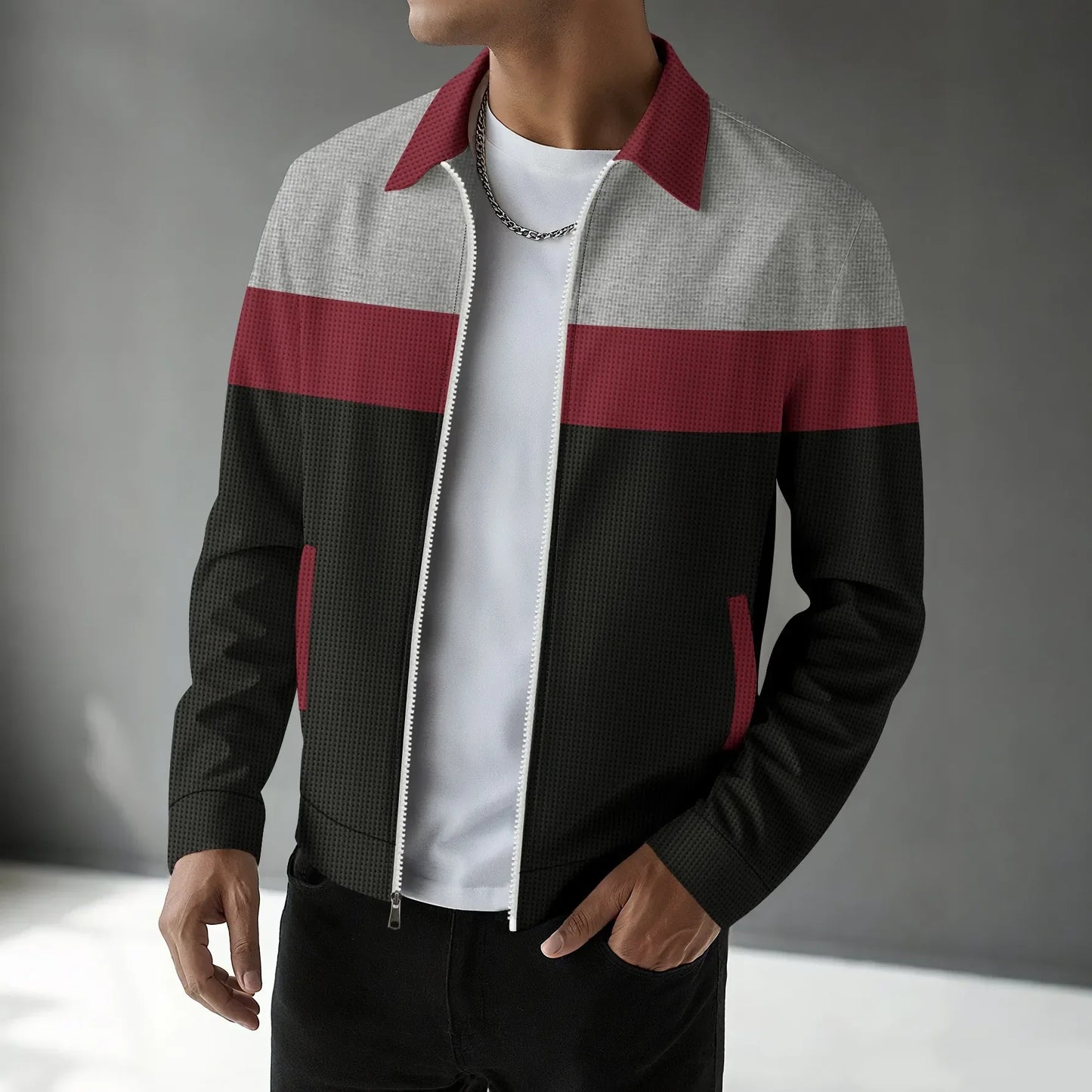 Gilet cardigan homme à motif gaufré tendance