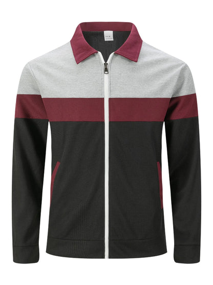 Herren Cardigan Waffelmuster Trendy - IdealeKleiden
